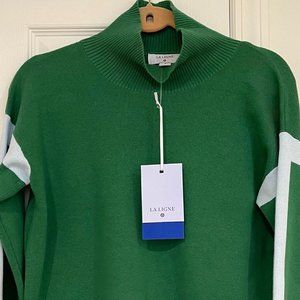 Side Stripe Turtleneck Sweater - La Ligne x Target Green/Light Blue S NWT